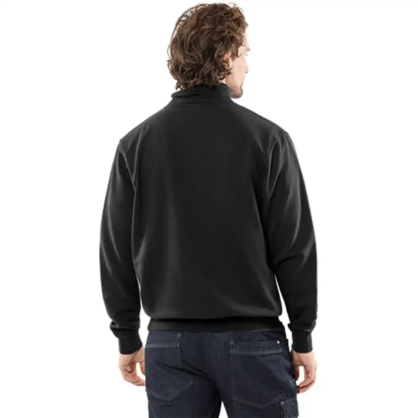 SWEATSHIRT KORT ZIP 1737 SWB Färg: Svart, Storlek: M