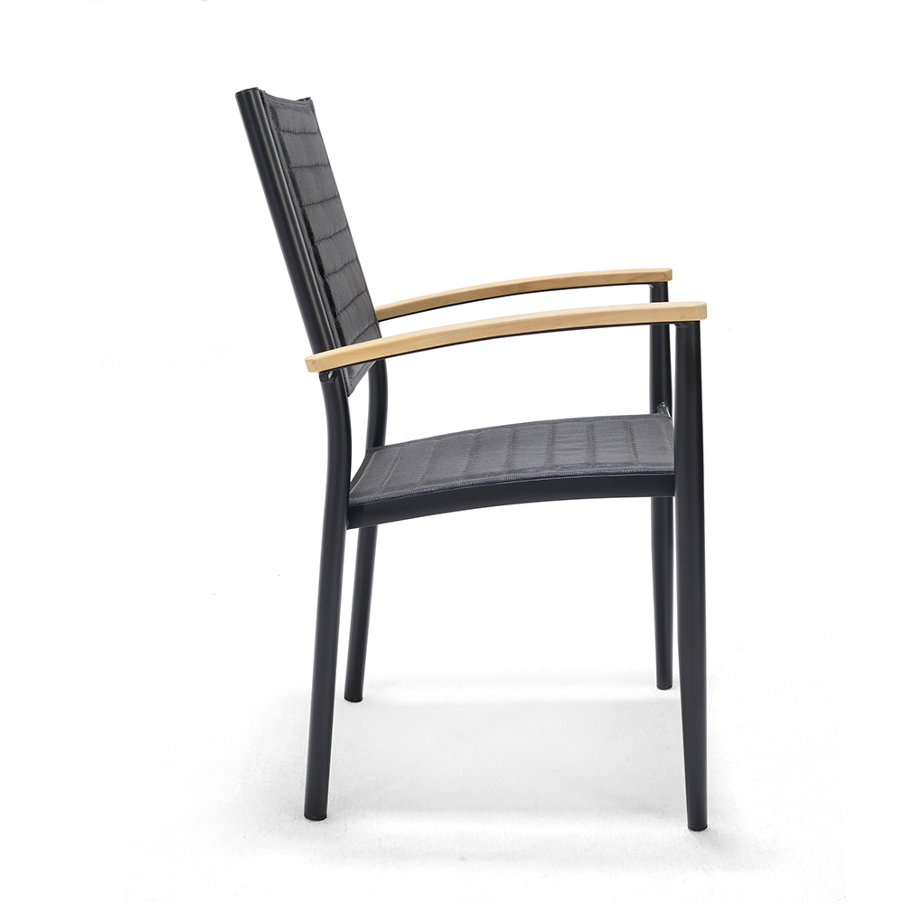 PORTALS Lite stacking armchair, black ALU / 4-pack Svart