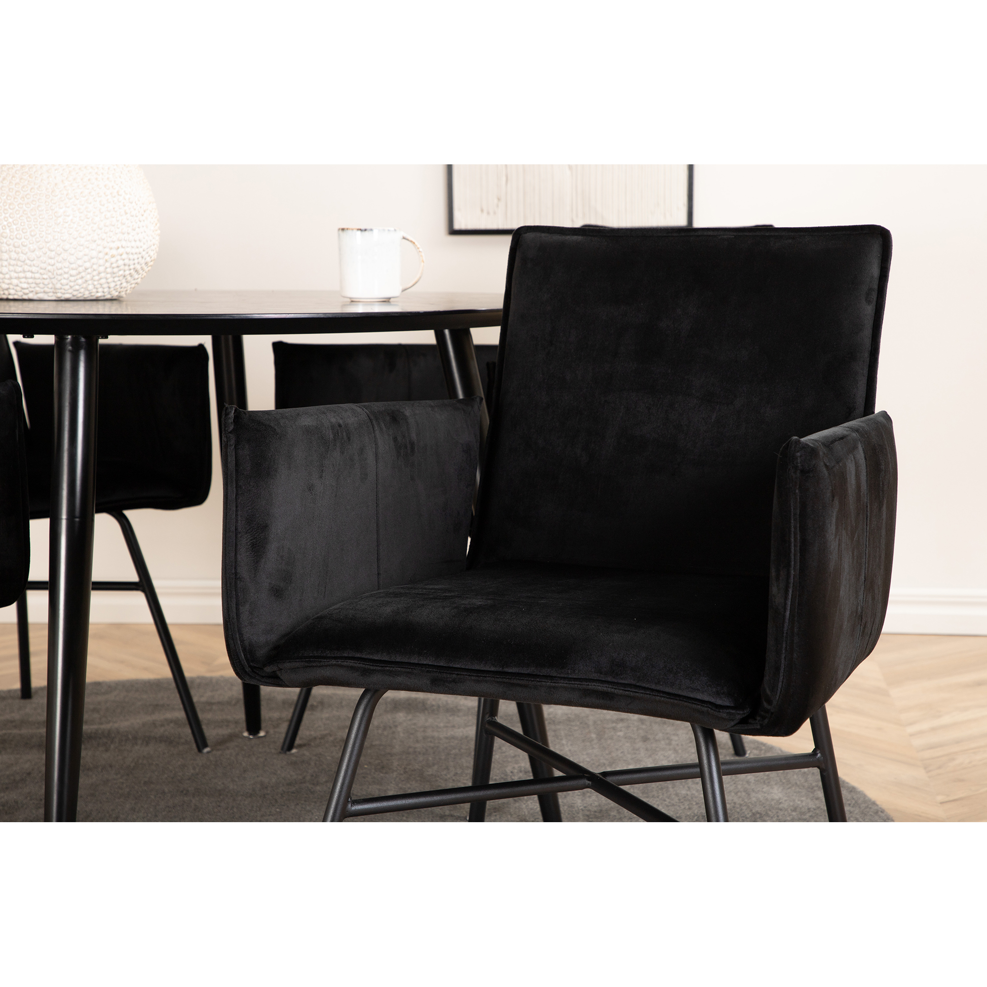 Matgrupp Venture Home Dipp Ø115 cm med 4 Petra Stolar