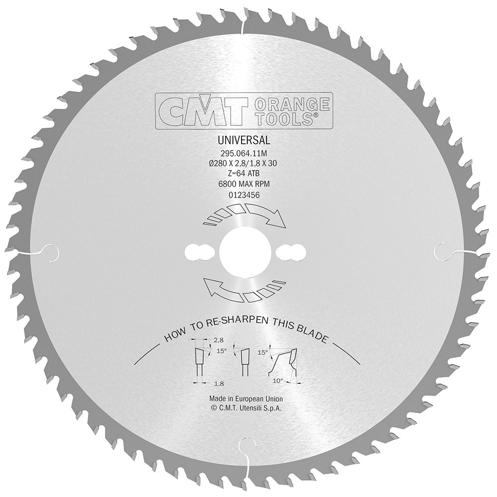 Sågklinga CMT Orange Tools Kapning/klyvning 280x2,8x30 T64 W
