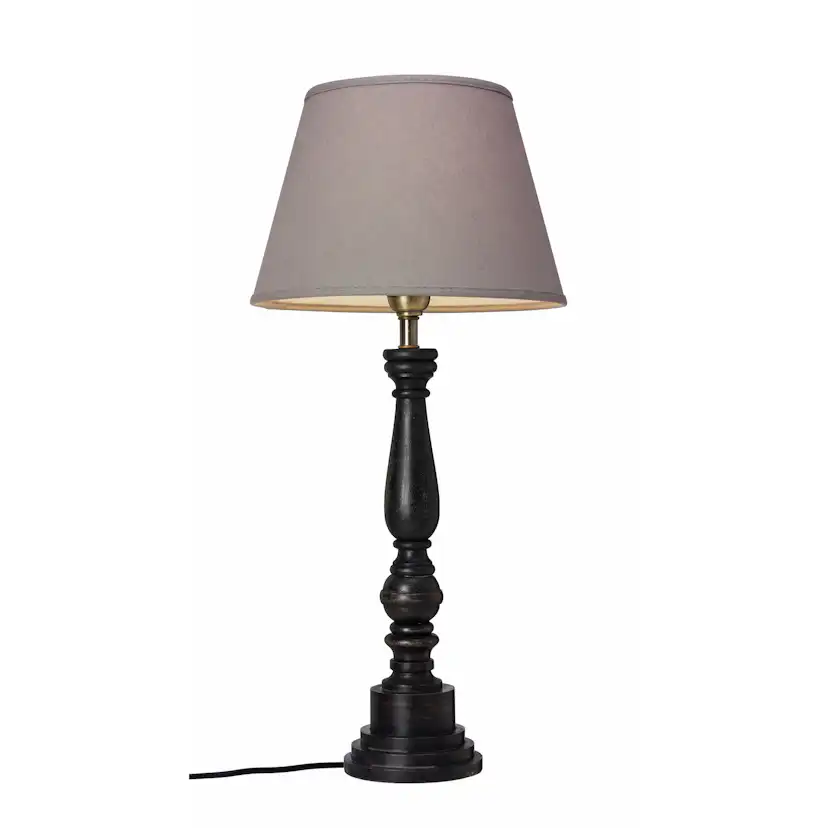 Lampfot svart trä 46cm Svart Trä