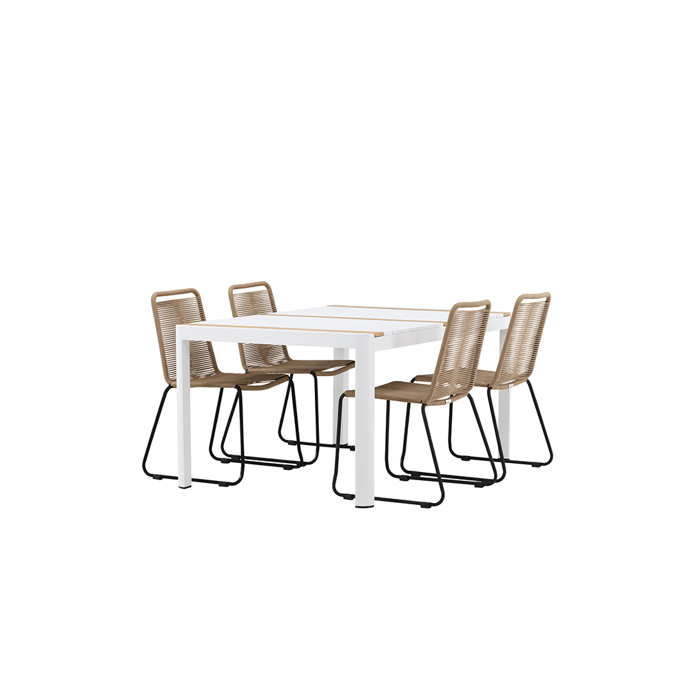 Matgrupp Utomhus Venture Home Togo 150x100 cm med 4 Lindos Trädgårdsstolar