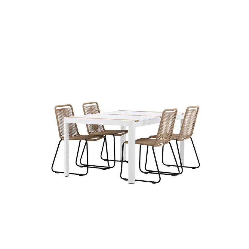 Matgrupp Utomhus Venture Home Togo 150x100 cm med 4 Lindos Trädgårdsstolar