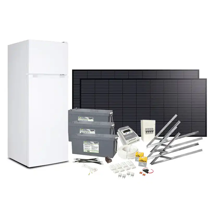 Solcellspaket Sunwind 400W med 12V kylskåp 222l