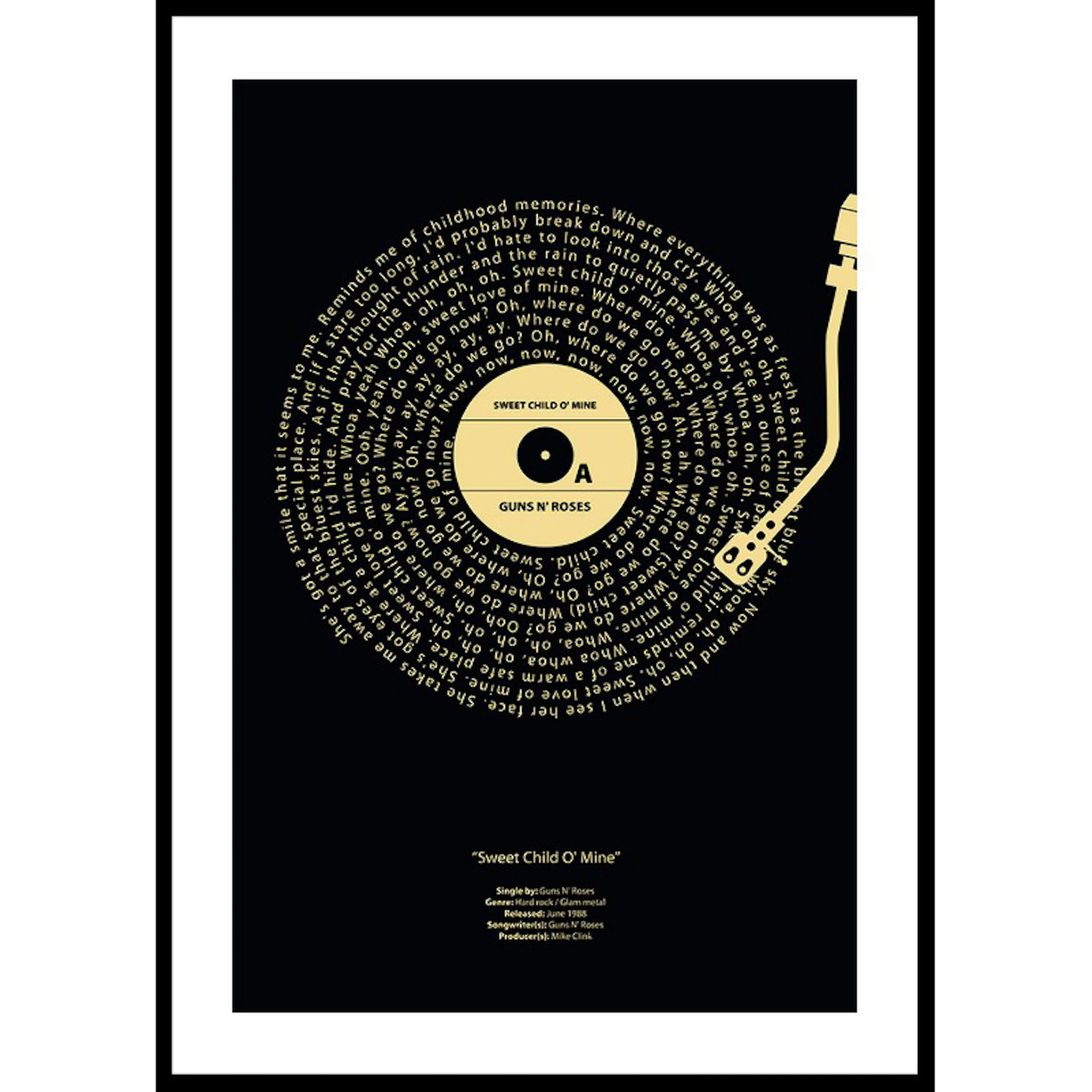 Sweet Child O Mine Vinyl By Guns N Roses 30x40 30x40 cm