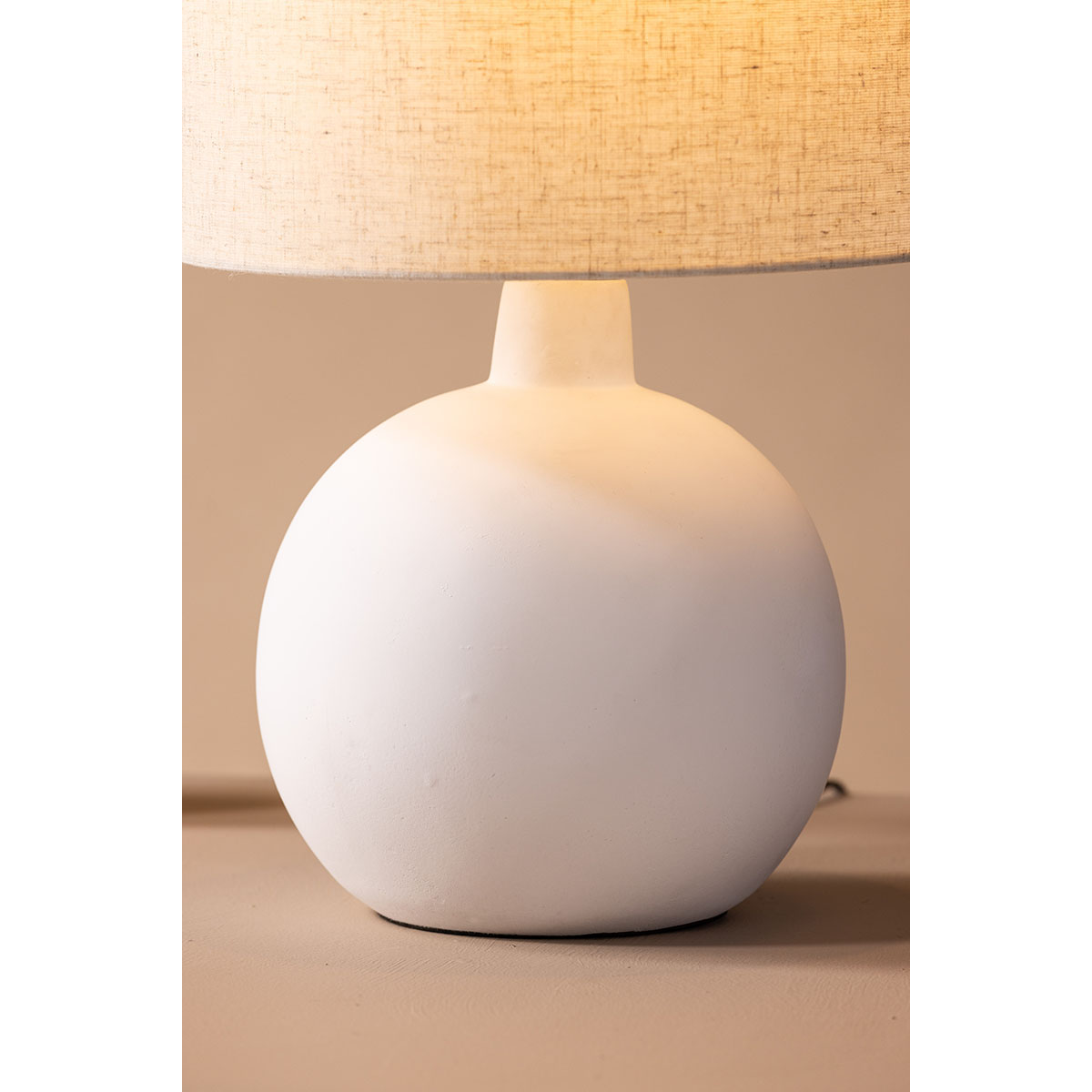 Torcello Table Lamp - Offwhite / Beige Ceramic/linen Beige/Vit
