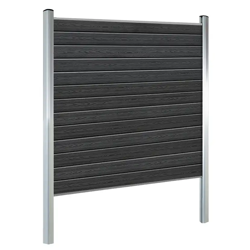 Startset Kirkedal K100 med 2 Aluminium Stolpar, Topp/bottenskena och K1 Staketprofiler