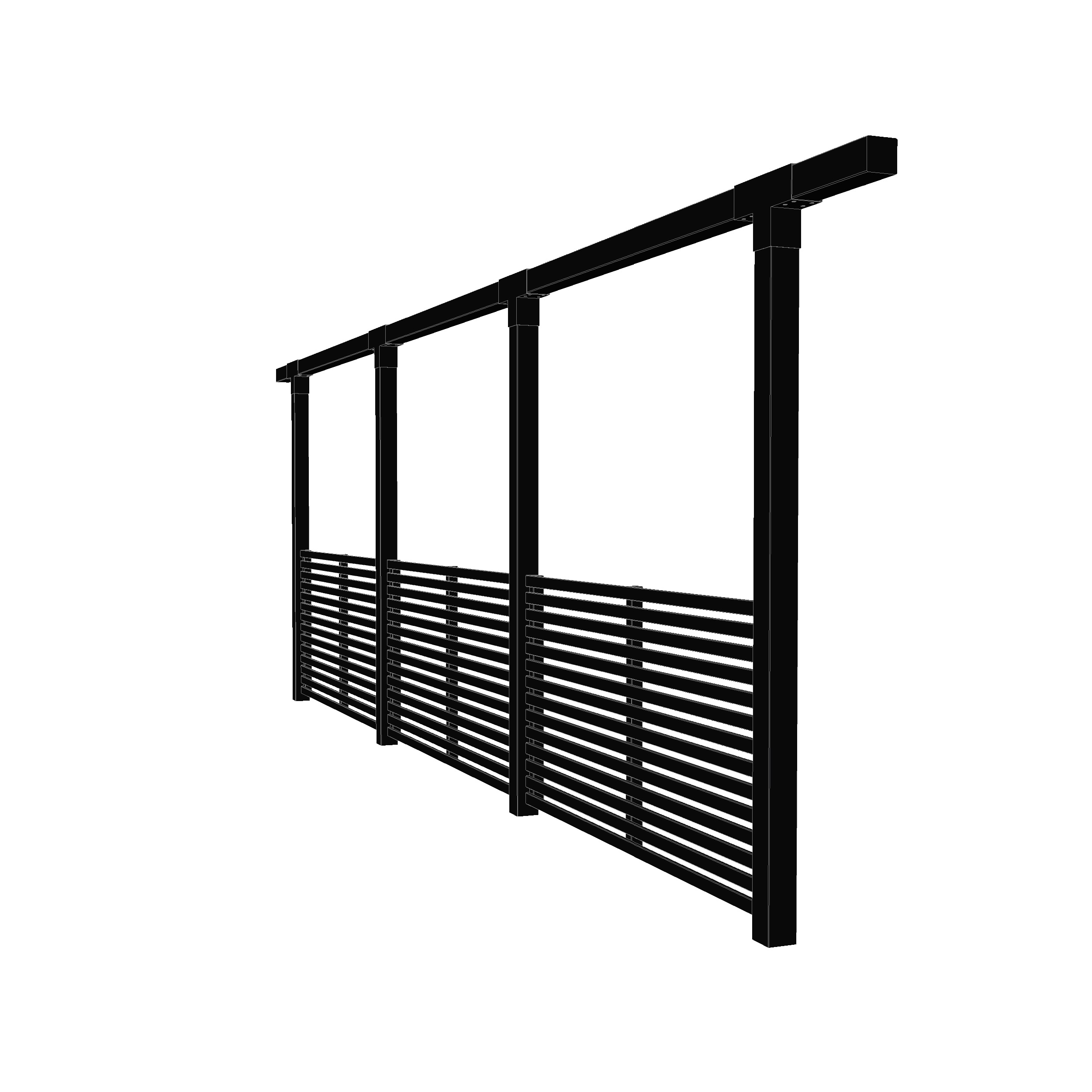 Pergola PLUS Cubic 3 Moduler inkl. Tokyo Staket