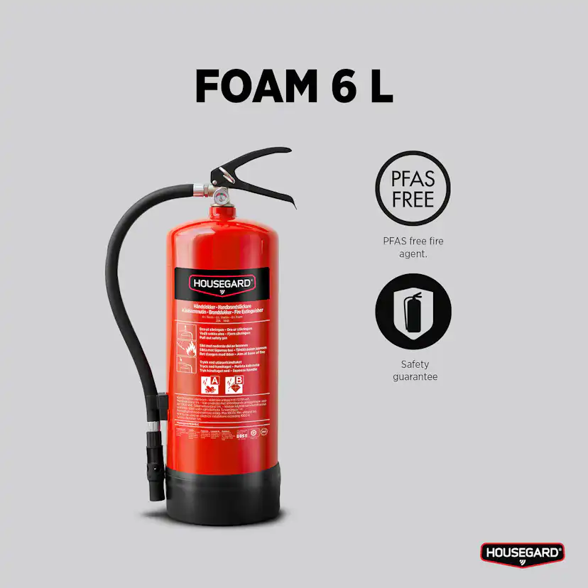 Brandsläckare Housegard Skum 6L PFAS Fri