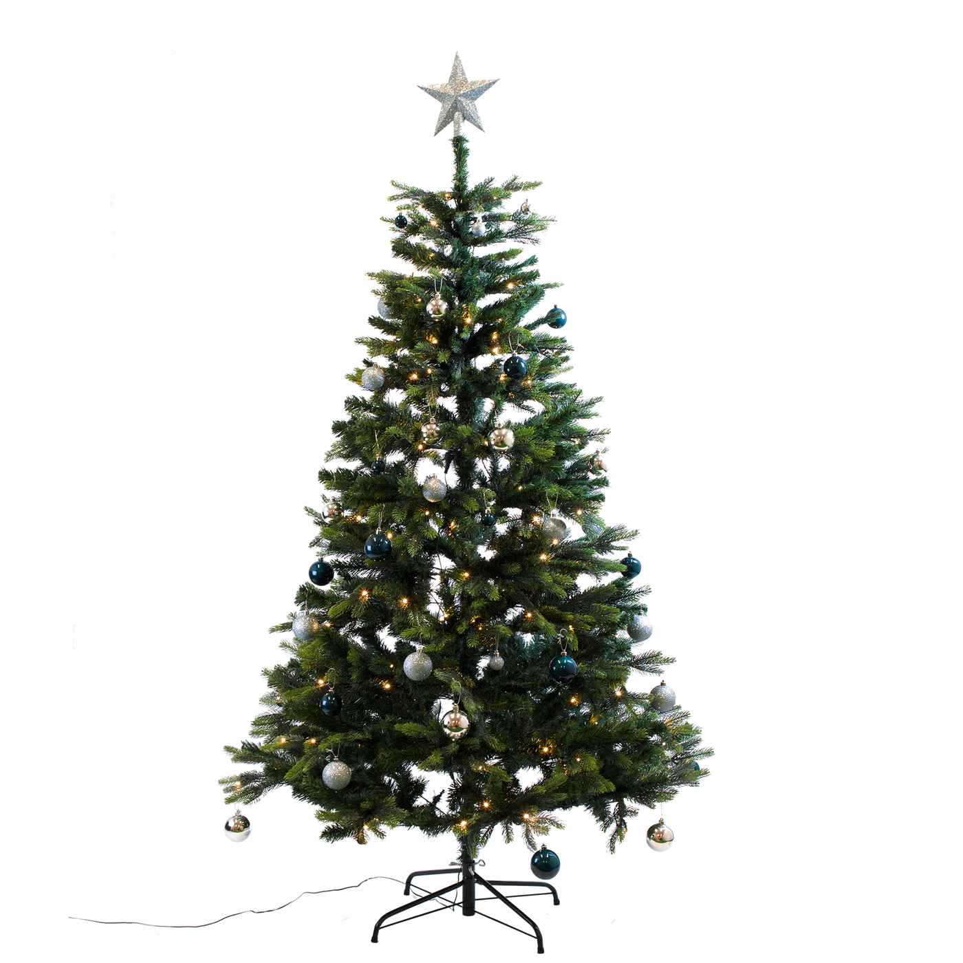 Julgranskulor med stjärna NORDIC WINTER blå/silver 50 delar Blå/Silver