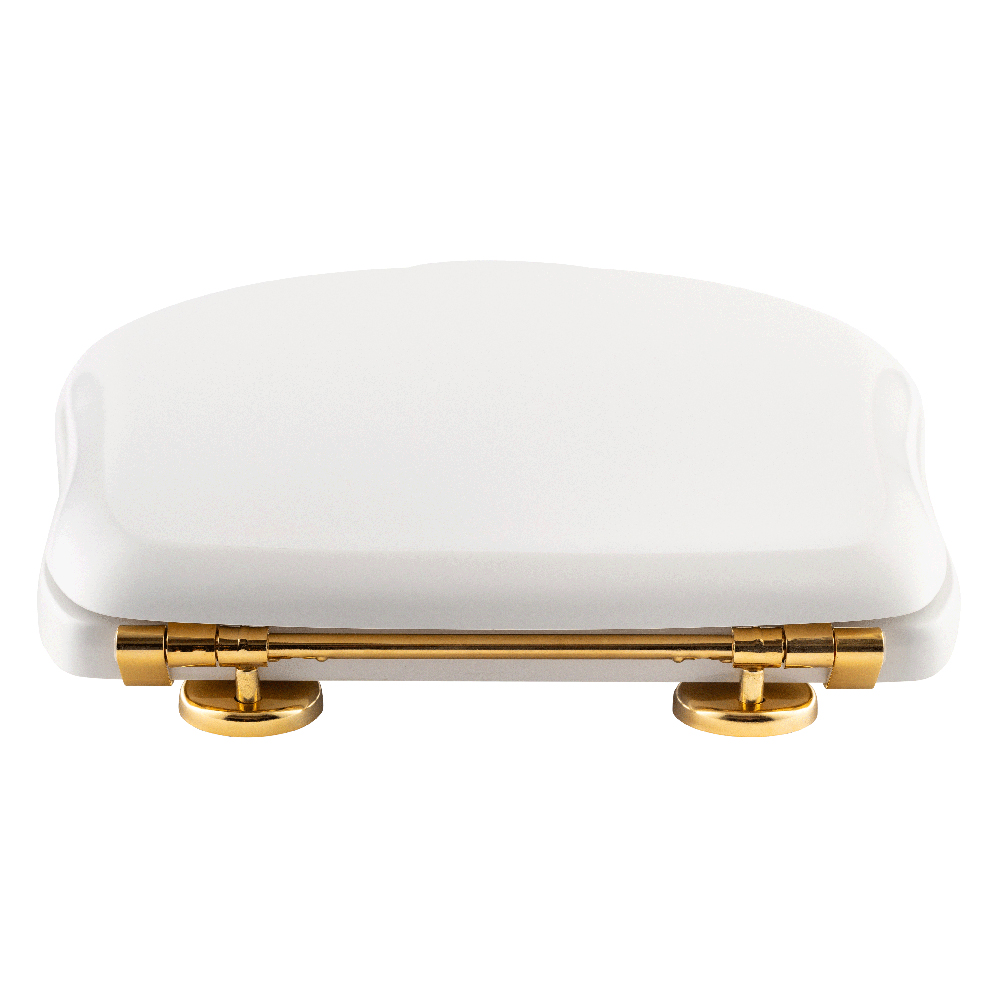 Toalettsits Lavabo Retro vit med mässingbeslag Vit