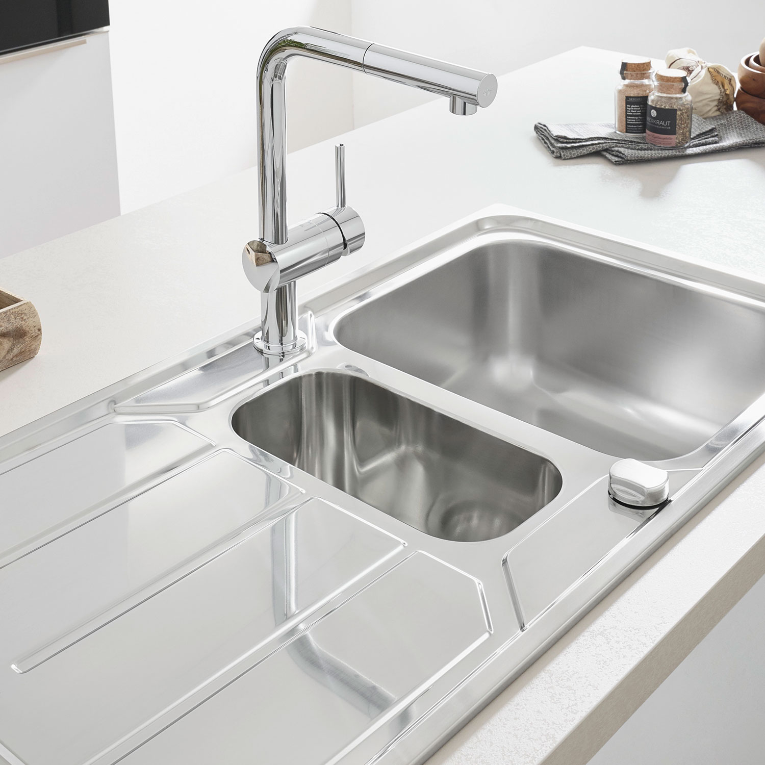 Köksblandare Grohe Minta 32168 Engreppsblandare Krom med Svängbar Pip & StarLight