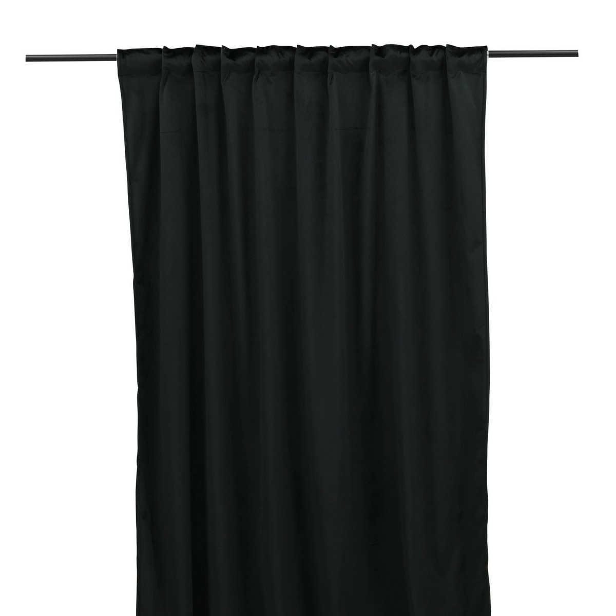 Mary Curtain Polyester/velvet - Black - 135*250 - Multi band Svart