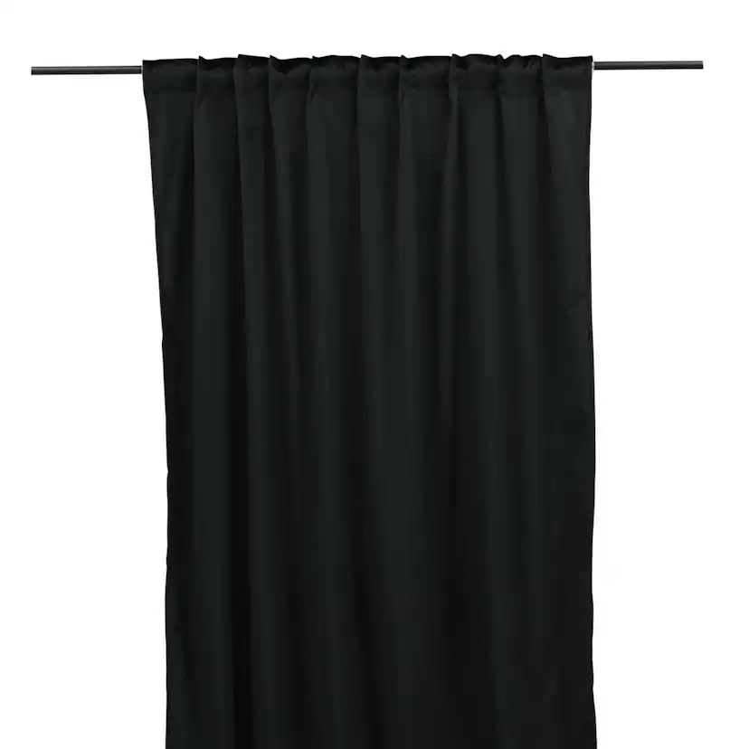 Mary Curtain Polyester/velvet - Black - 135*250 - Multi band Svart