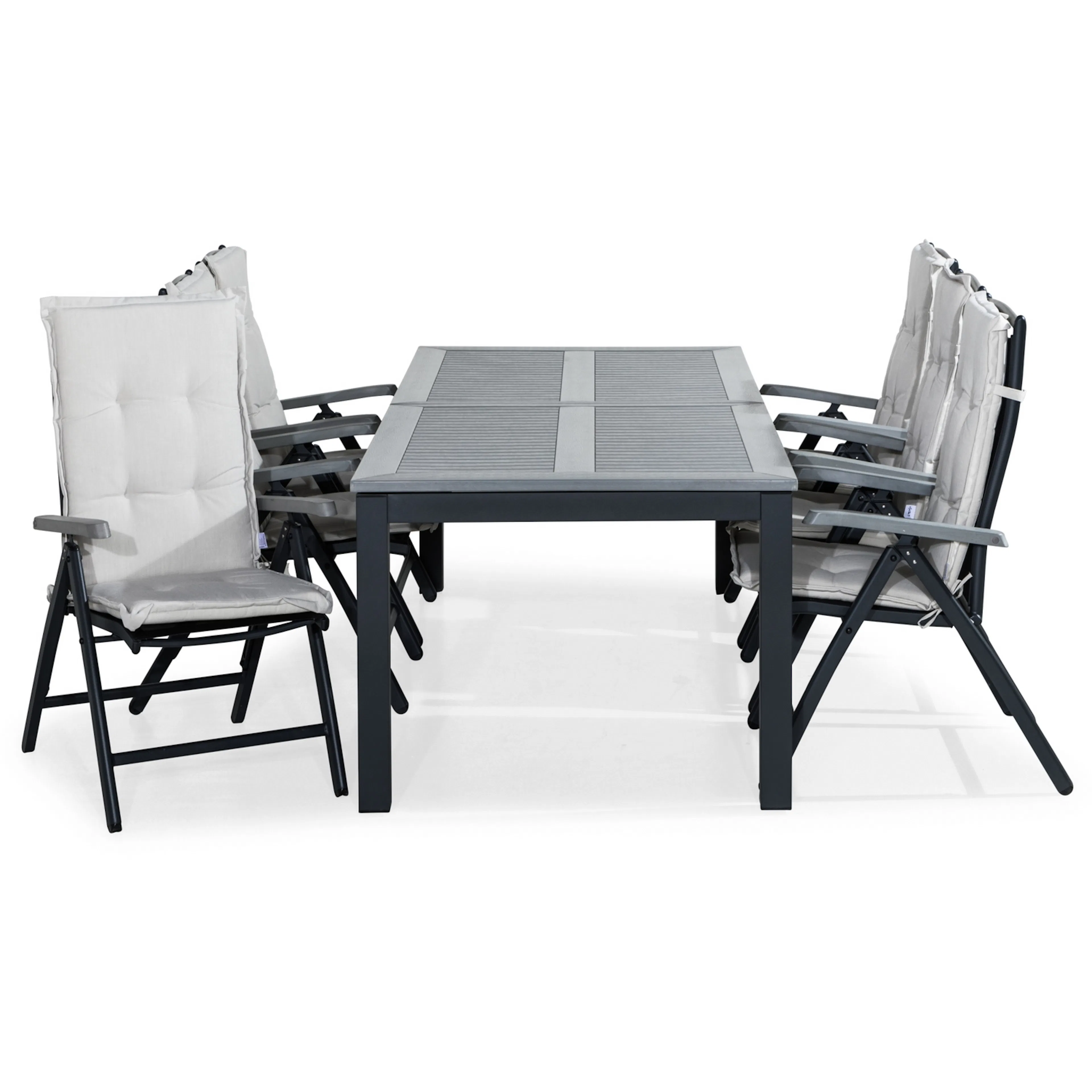 Matgrupp Comfort Garden Monaco 220-280 med 6 Positionsstolar och Dynor