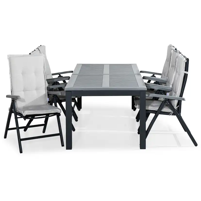 Matgrupp Comfort Garden Monaco 220-280 med 6 Positionsstolar och Dynor