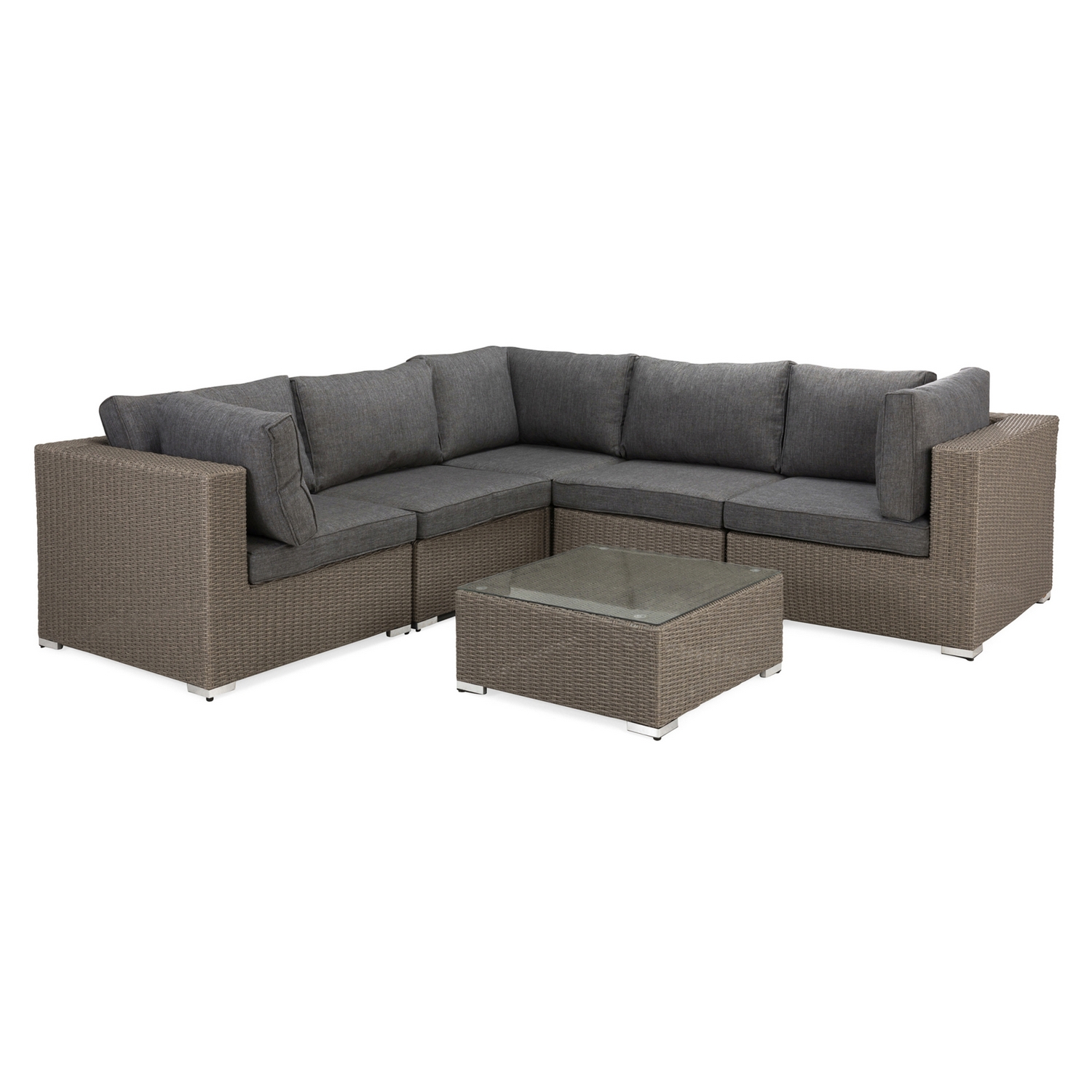Loungegrupp Comfort Garden Marcus 5-sits Hörn med Lågt Bord Utomhus