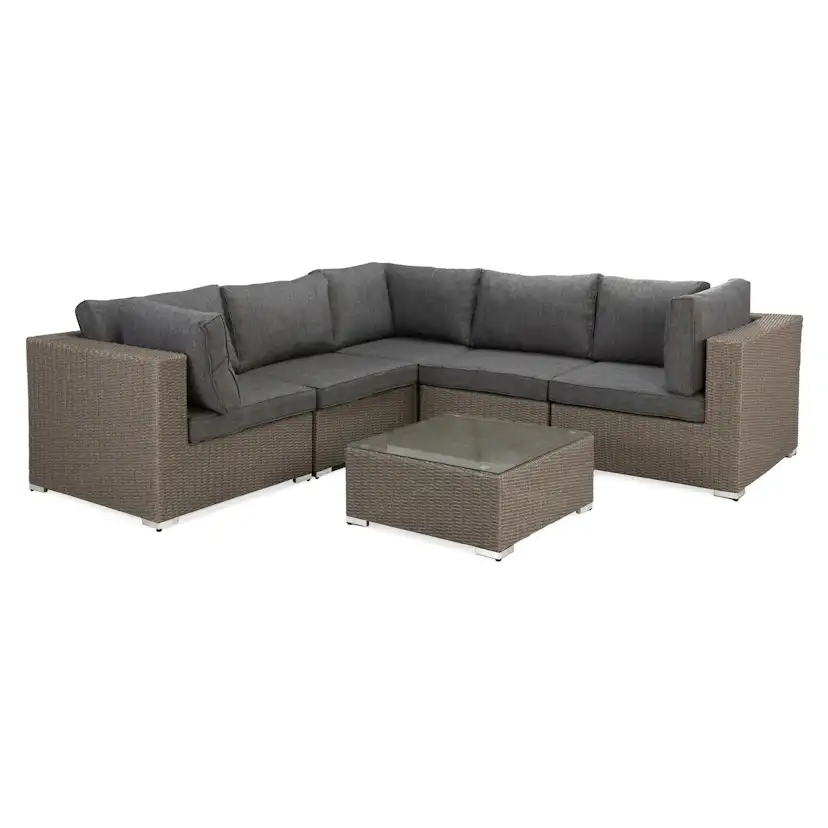 Loungegrupp Comfort Garden Marcus 5-sits Hörn med Lågt Bord Utomhus