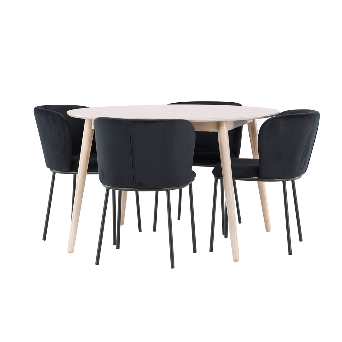 Matgrupp Venture Home Flora Ø120 cm med 4st Edina Matstolar