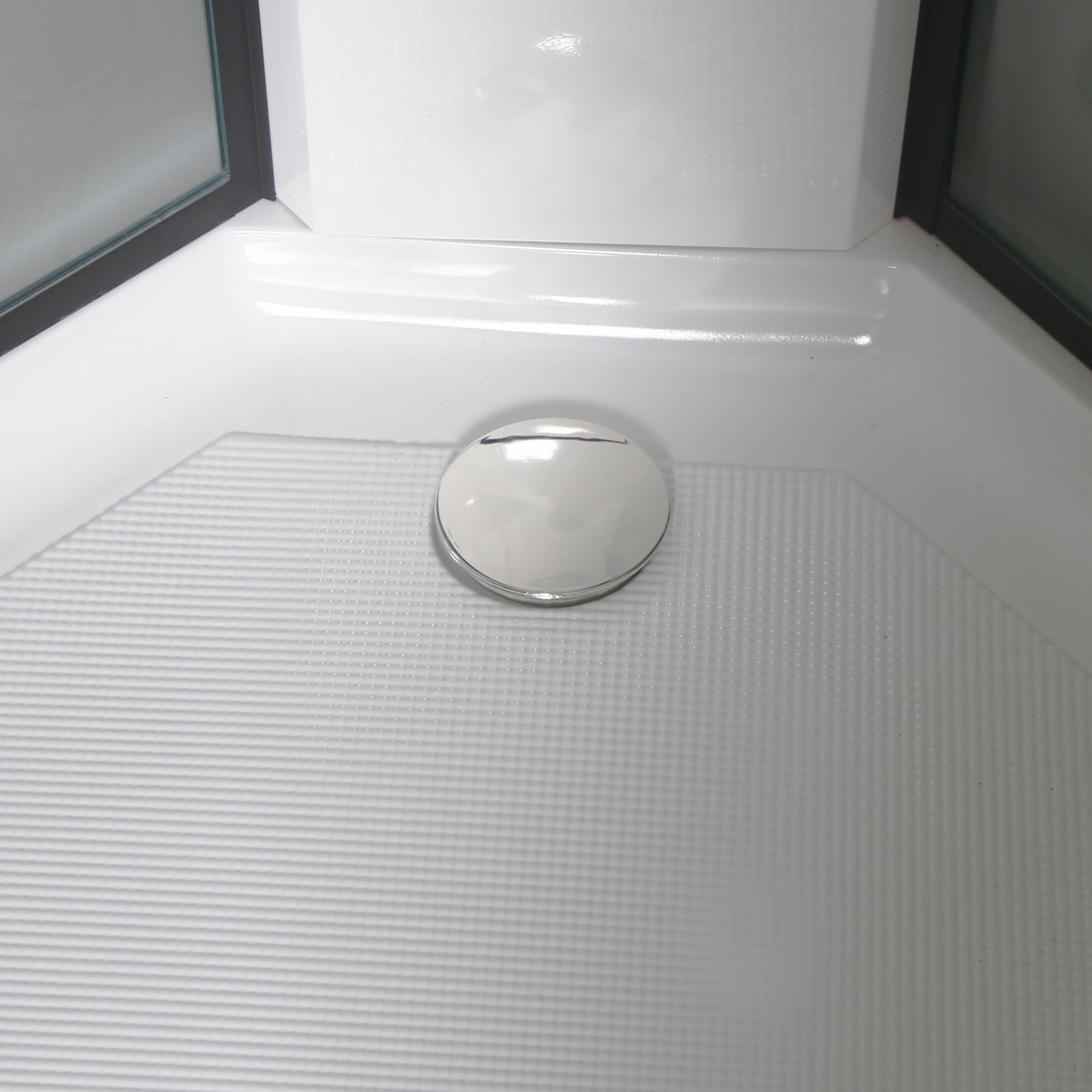 Duschkabin Bathlife Betrakta 80x80 Svart/Vit