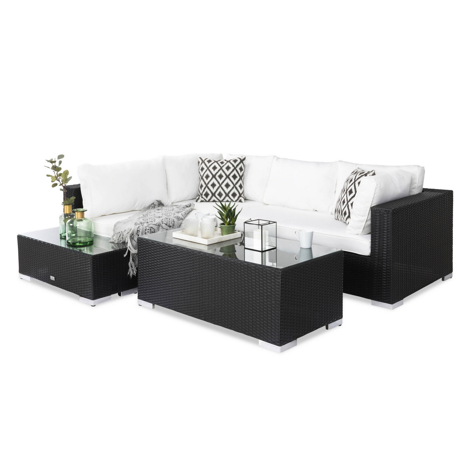 Loungegrupp Comfort Garden Bahamas 4-sits med Avslut och Bord Utomhus