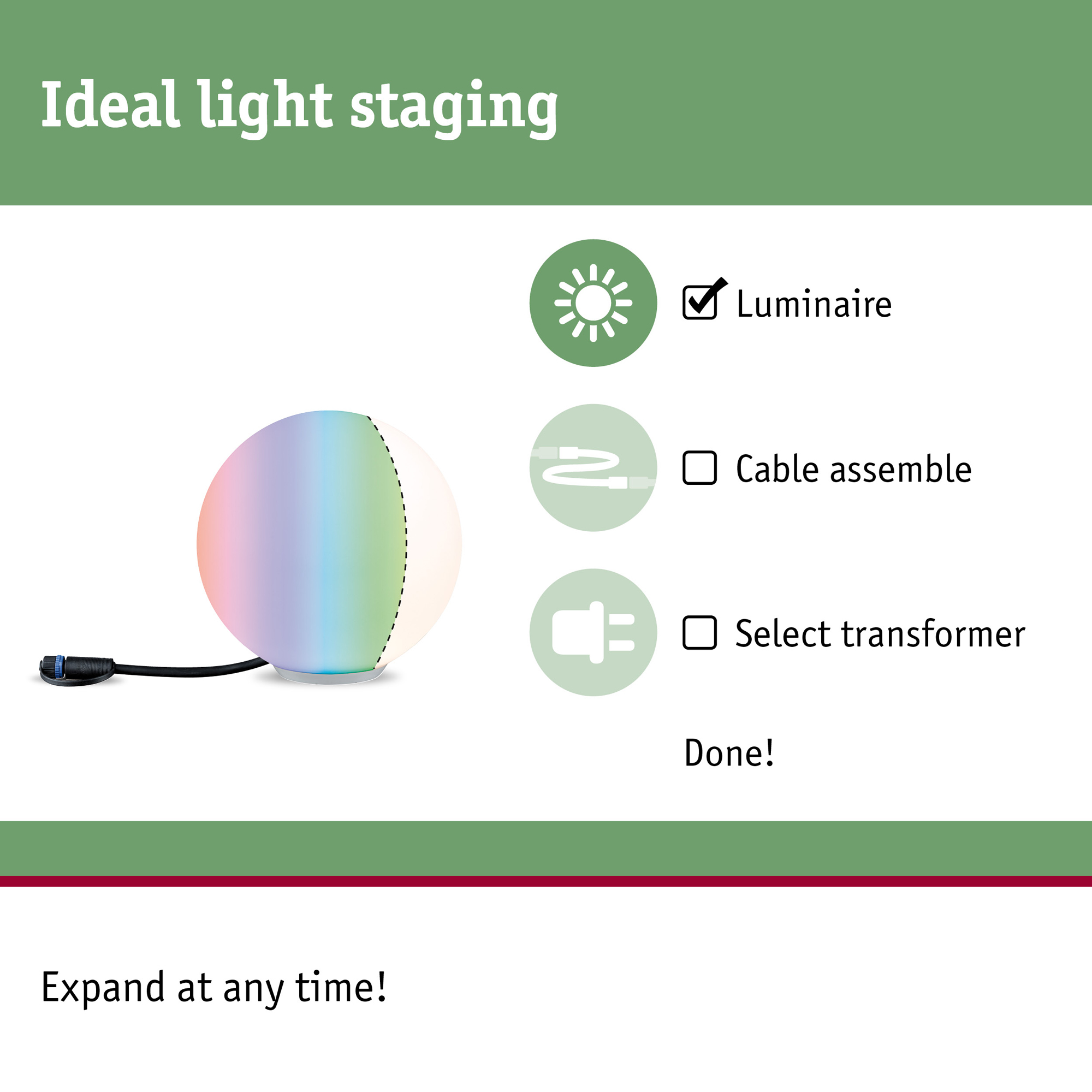 Dekorationsljus LED Paulmann Globe Plug & Shine Smart Home Zigbee 3.0 IP65 24V