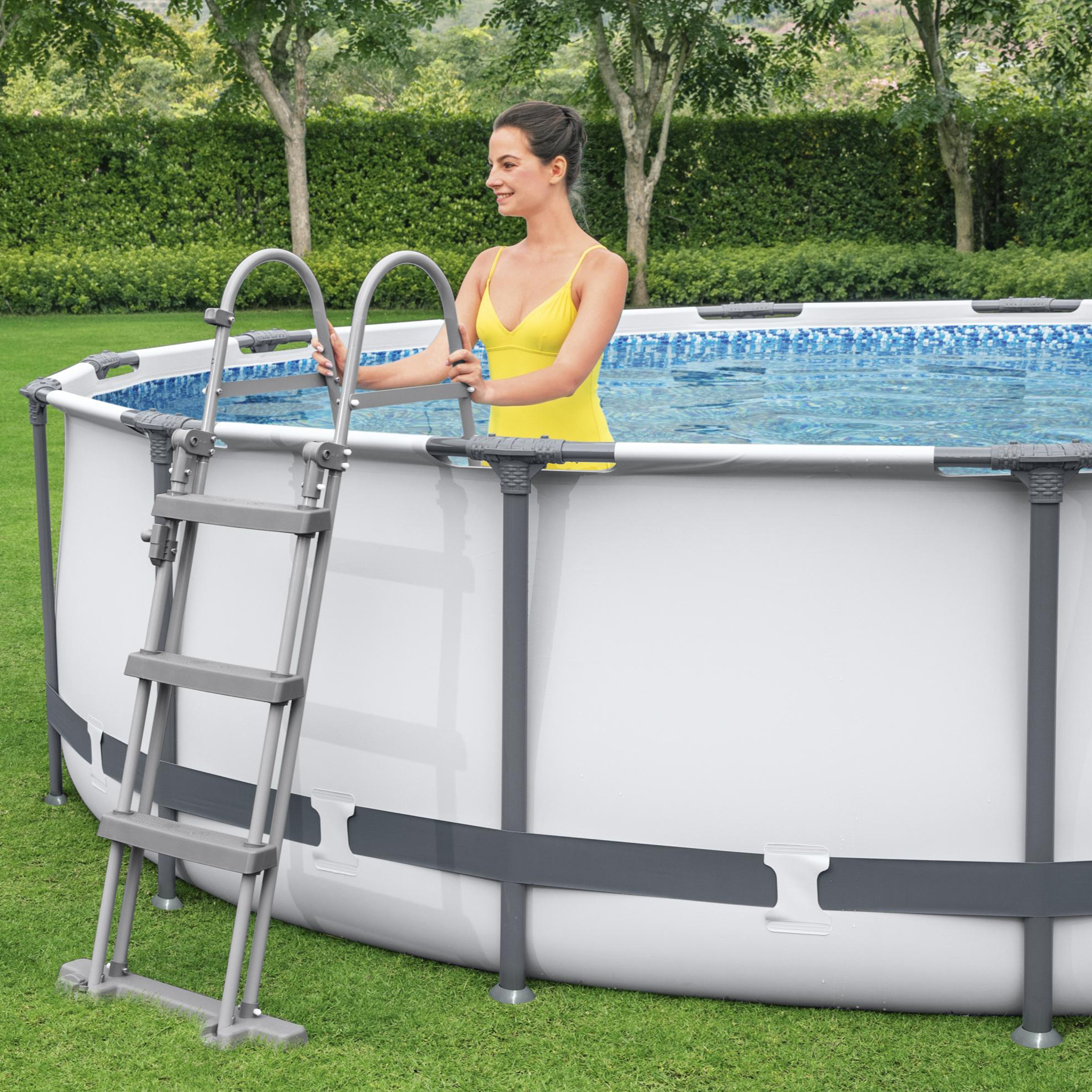 Poolpaket Bestway Steel Pro Max Ø4,57m Stålramspool Ovanmark med Filterpump