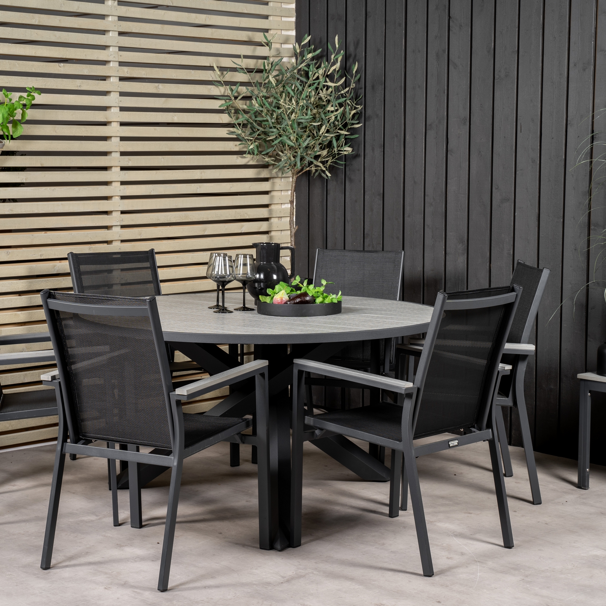 Matgrupp Venture Home Pincy Ø140 med 6 Pincy Stolar