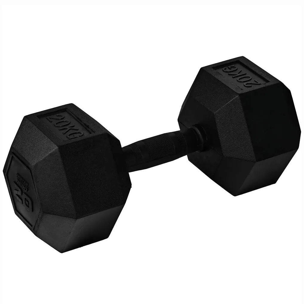 FULLY COVERED RUBBER HEX.DUMBBELL 20kg 20 kg