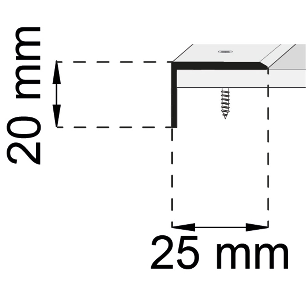 Kantlist Habo A26 Mattsvart 20x25 mm