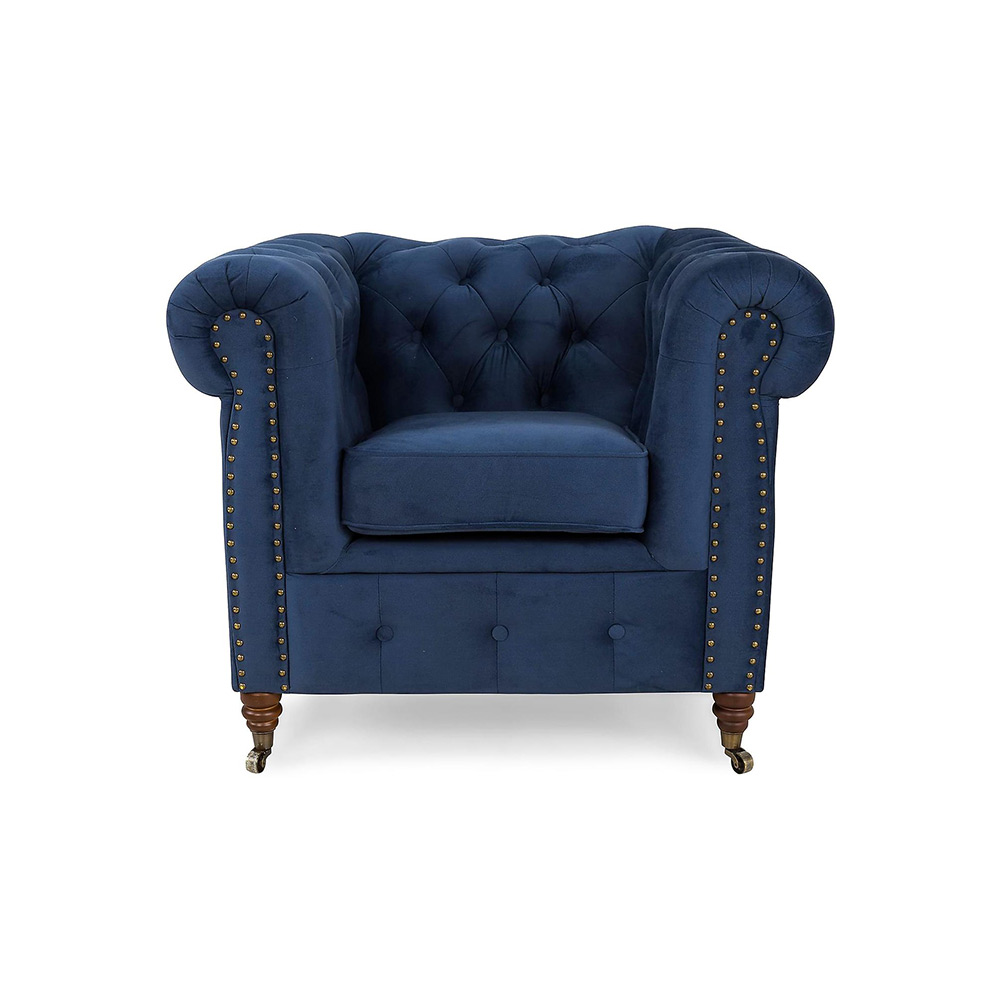 Chesterfield Deluxe Fåtölj Petrolblå