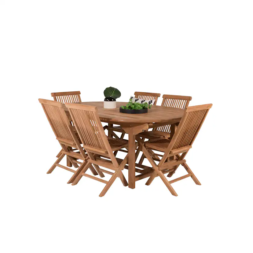 Matgrupp Venture Home Kiara 180/240 med 6 Stolar Utan Armstöd