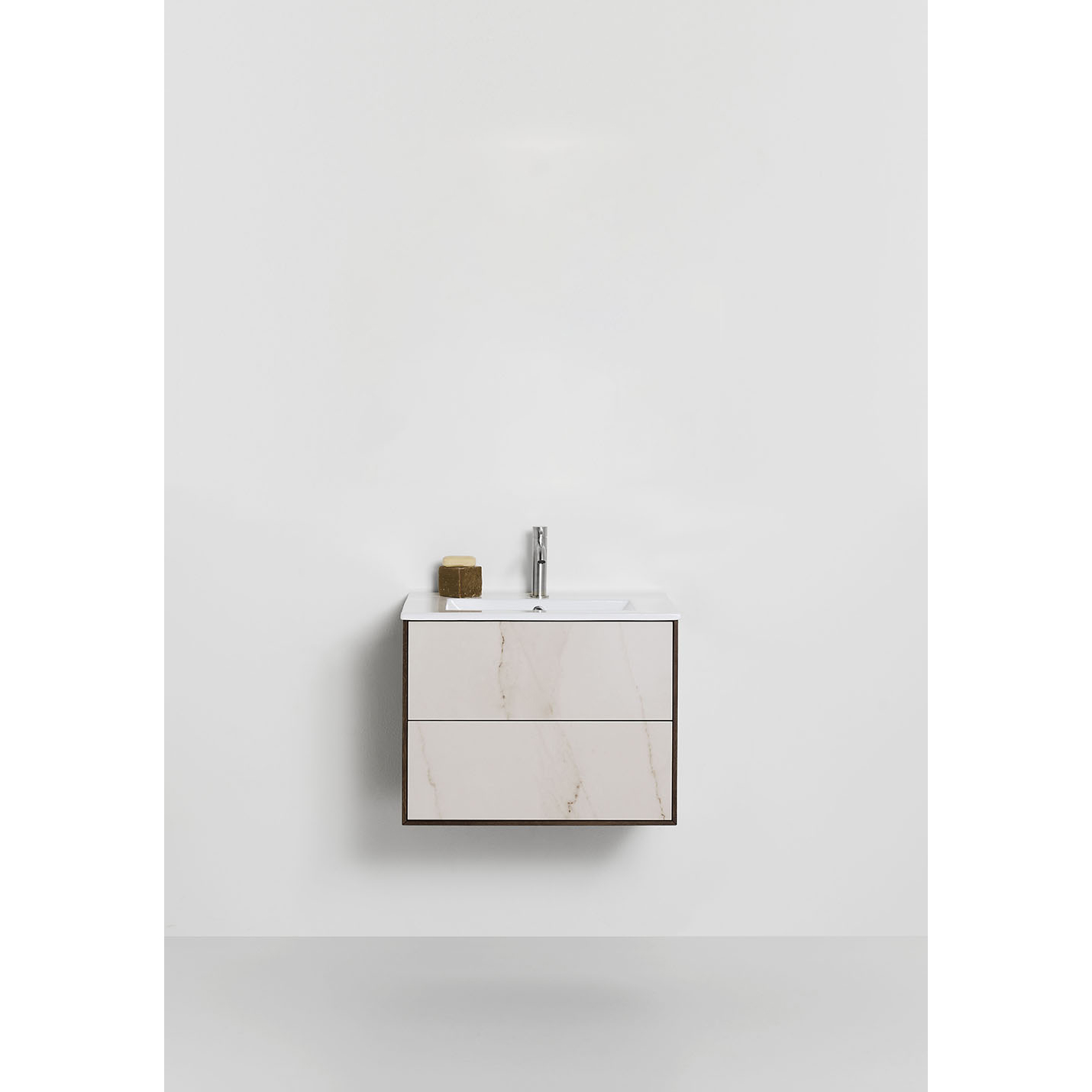 Tvättställsskåp Hafa Edge Stone med Tvättställ Rökt Ek Stone, B: 610mm
