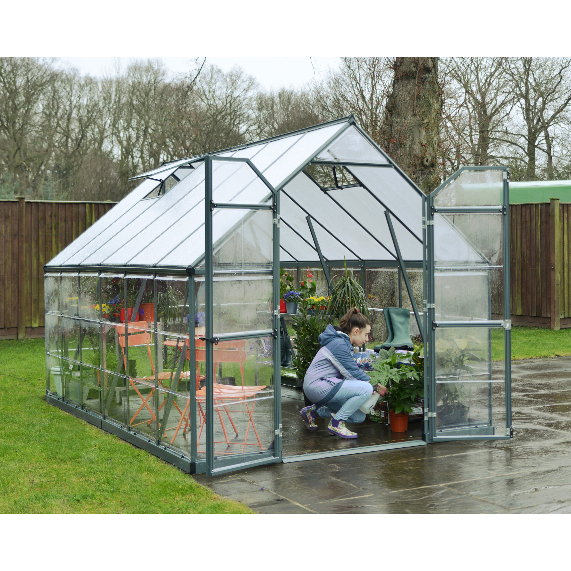 Canopia Cristalwall växthus 8.9 m² Grå Grå