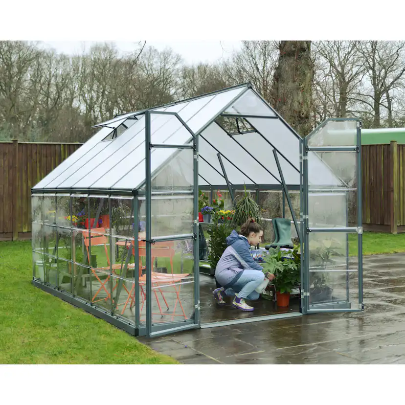 Canopia Cristalwall växthus 8.9 m² Grå Grå