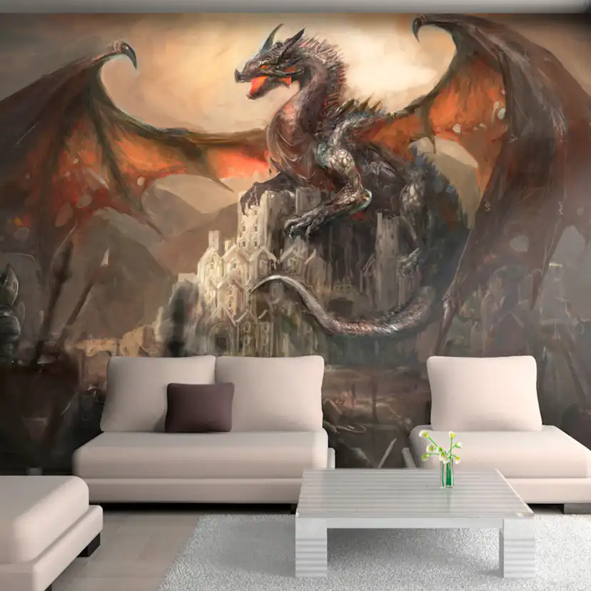 Fototapet Arkiio Självhäftande Dragon Castle