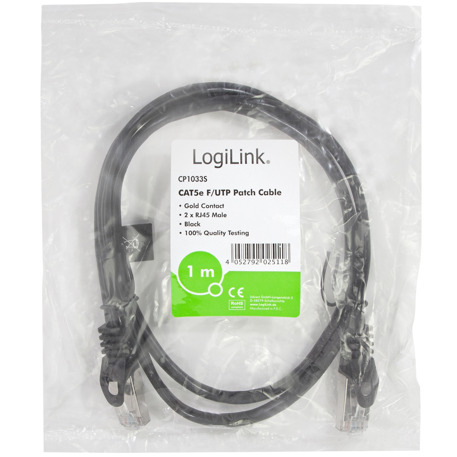 Patchkabel LogiLink Cat5e F/UTP Ecoline 1 m