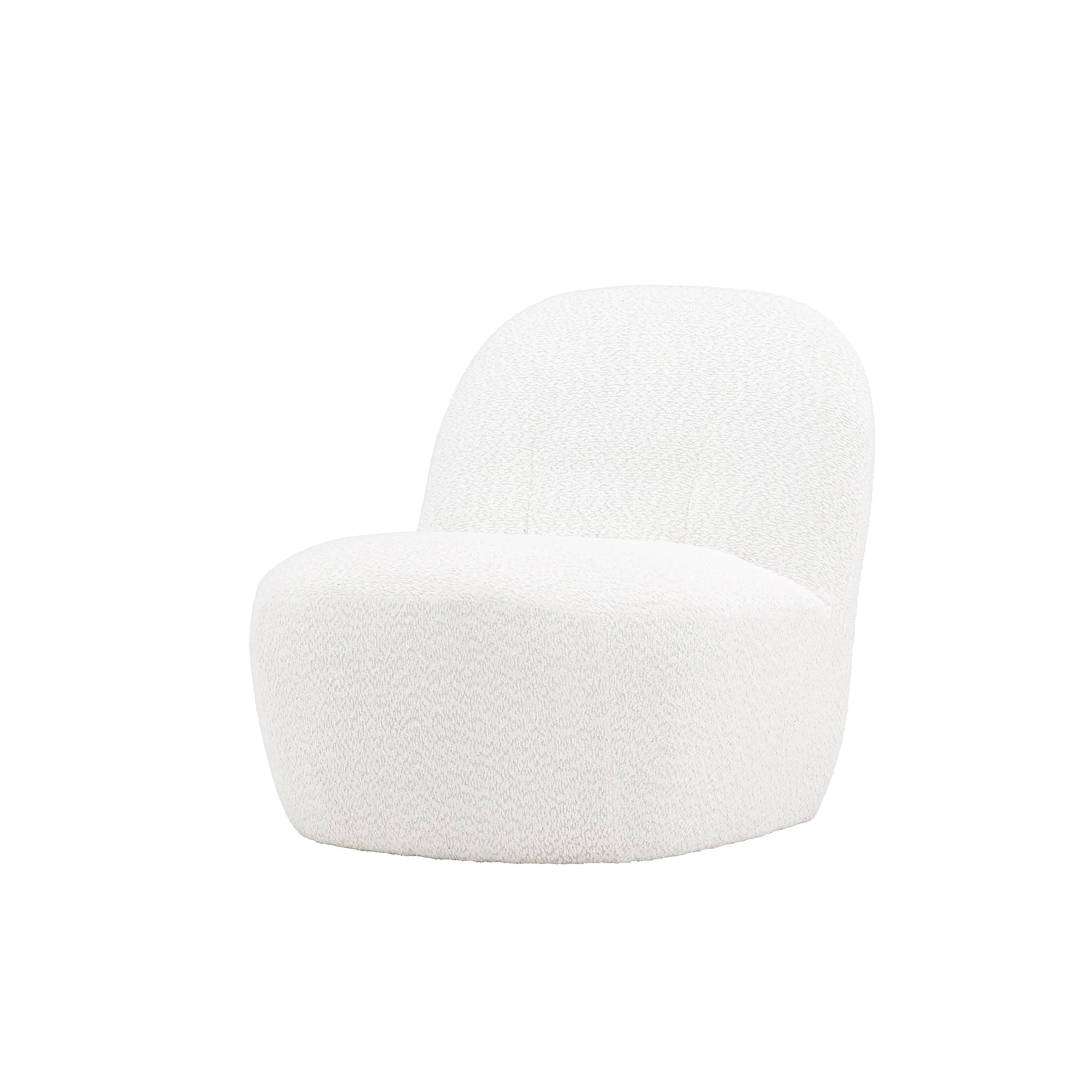 Mahla Lounge Chair - White Boucle / Vit