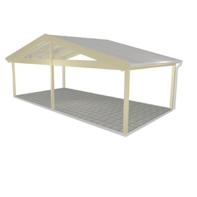 Uterumsstomme Glimma B 7845 x D 3980mm med Mittstolpe B 7845 x D 3980 mm