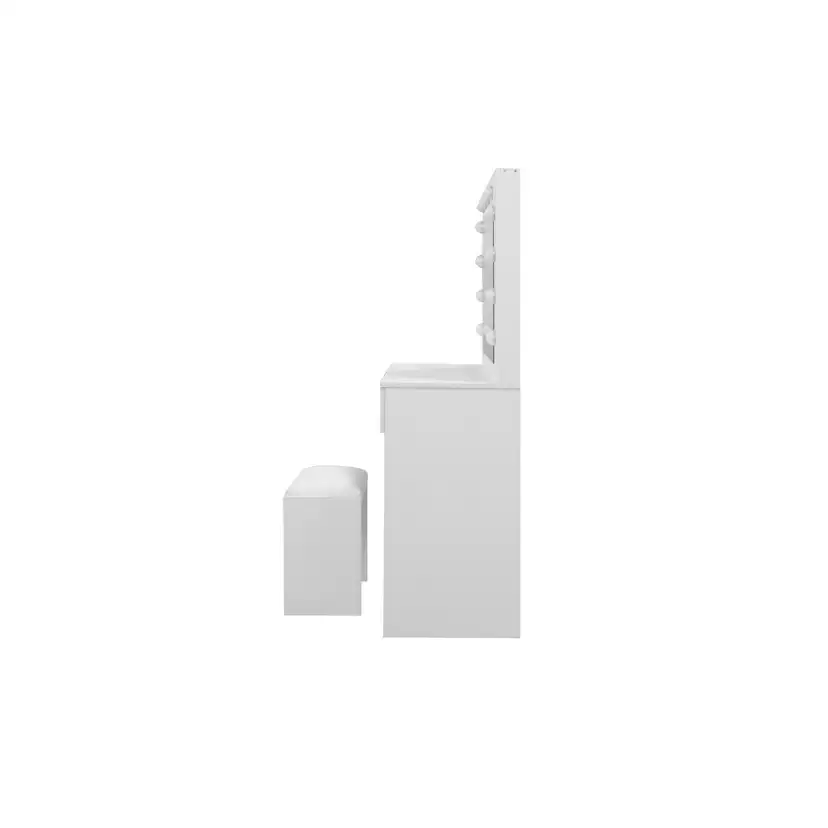 Sminkbord Scandinavian Choice Glow Komplett set med Spegel och Pall, LED-Belysning 80 cm
