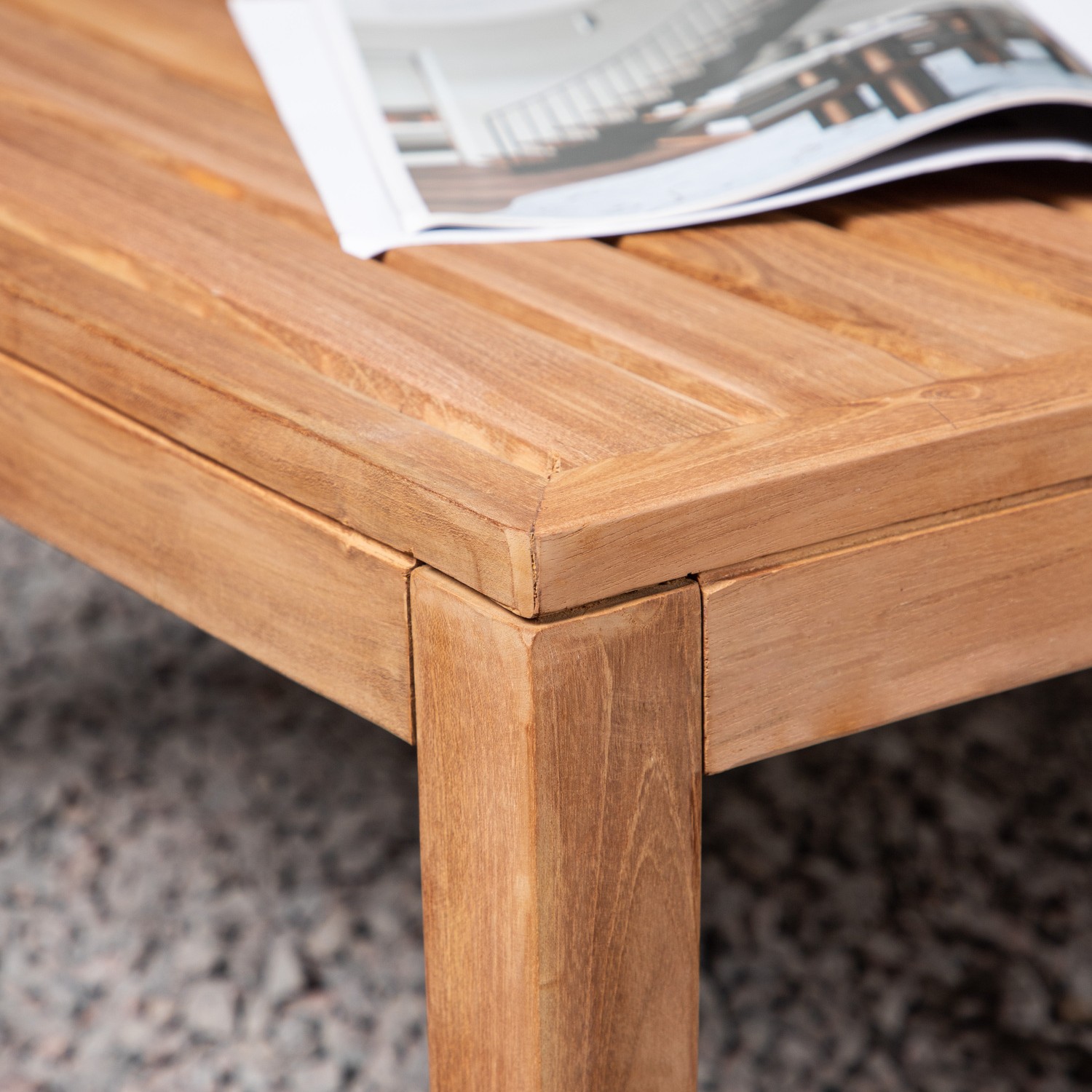 Soffbord Venture Home Amlan Natur Teak Fyrkantigt Vardagsrumsbord