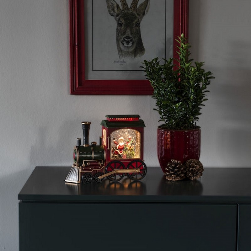 Bordsdekoration Gnosjö Konstsmide Vattenfyllt Tåg/Tomte LED
