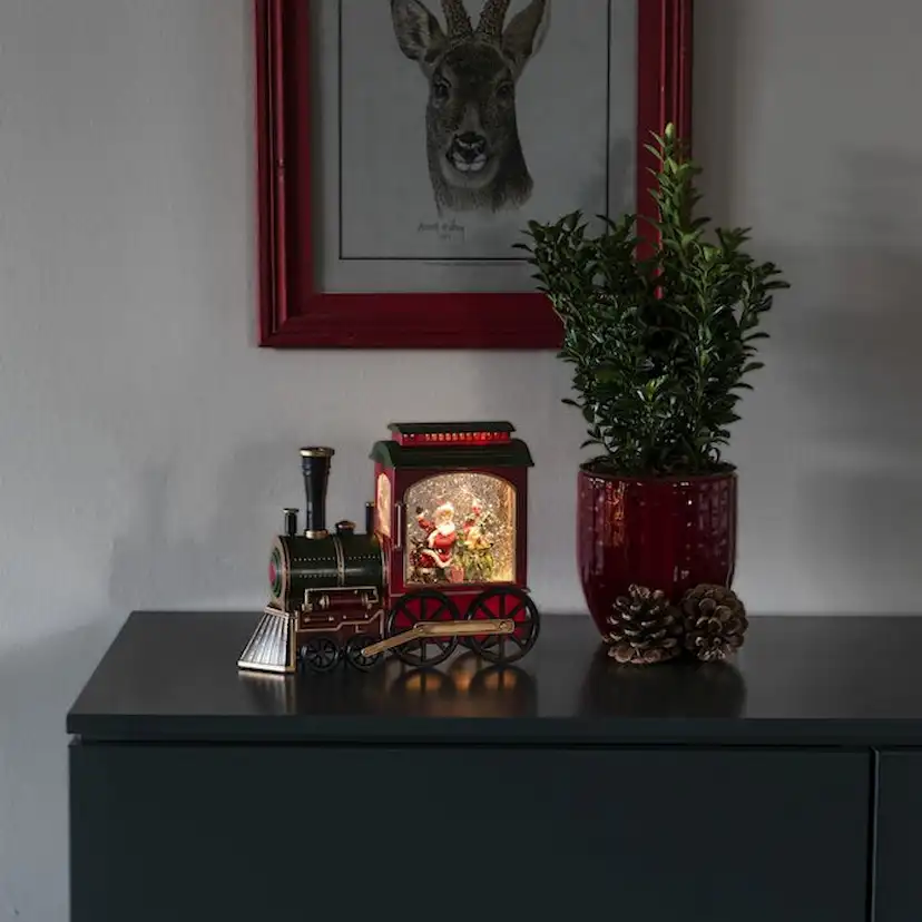 Bordsdekoration Gnosjö Konstsmide Vattenfyllt Tåg/Tomte LED