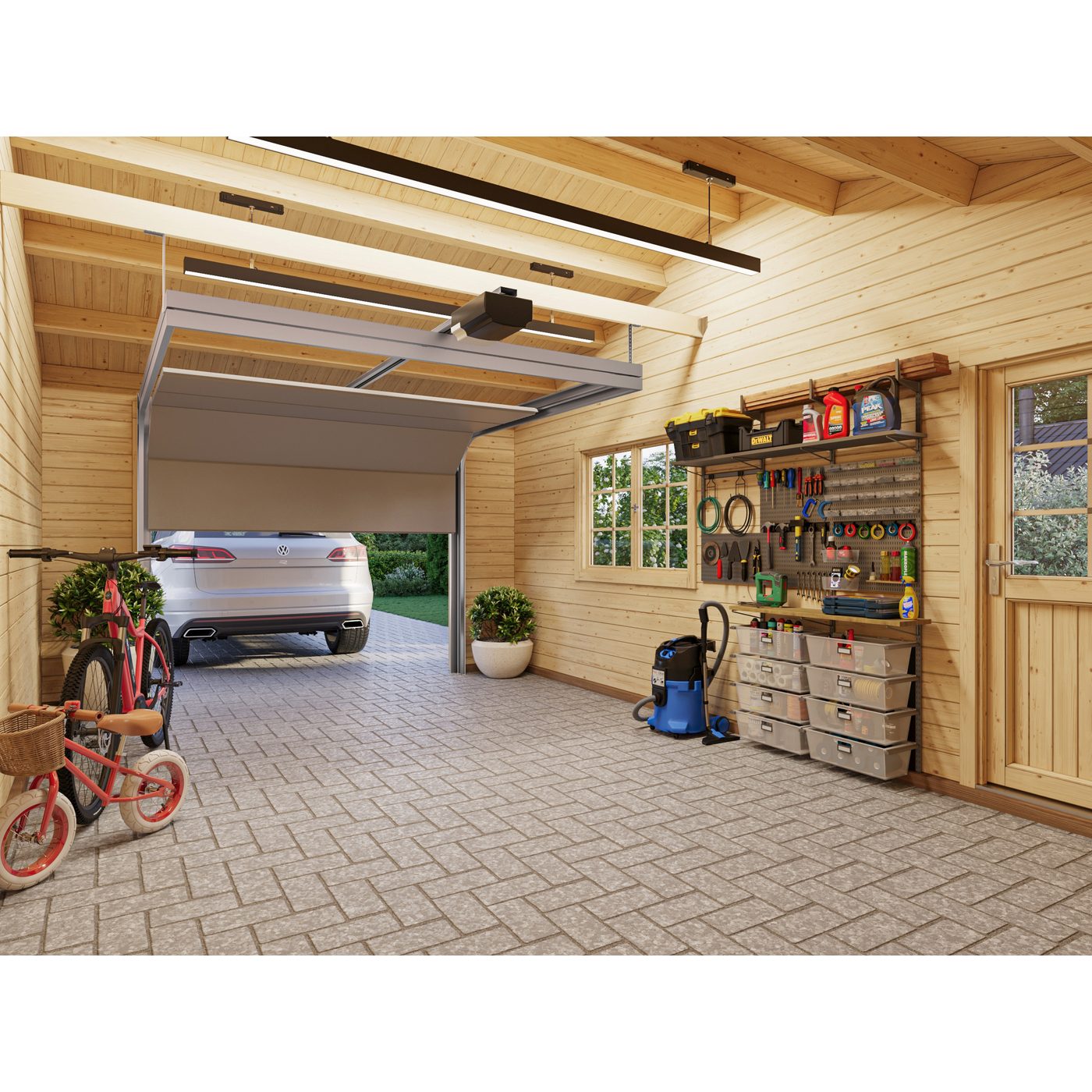 Roger 19,0+16,2 m2 with sectional door GYDIP Impregnerad grå