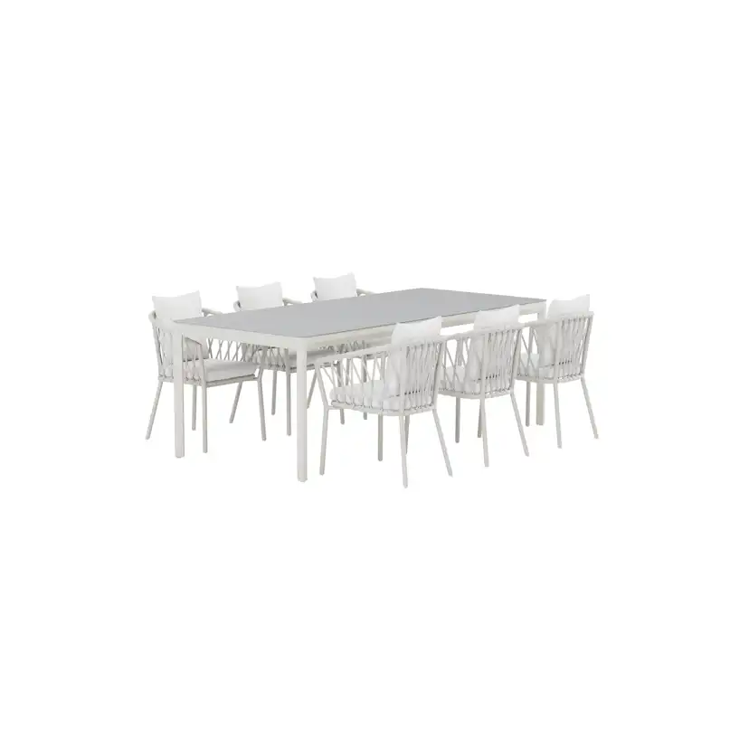 Matgrupp Utomhus Venture Home Lino 100x220 cm med 6 st Linos Trädgårdsstolar
