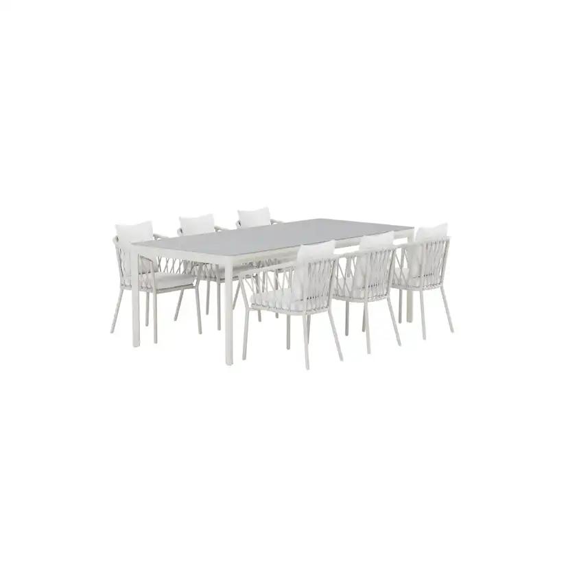 Matgrupp Utomhus Venture Home Lino 100x220 cm med 6 st Linos Trädgårdsstolar