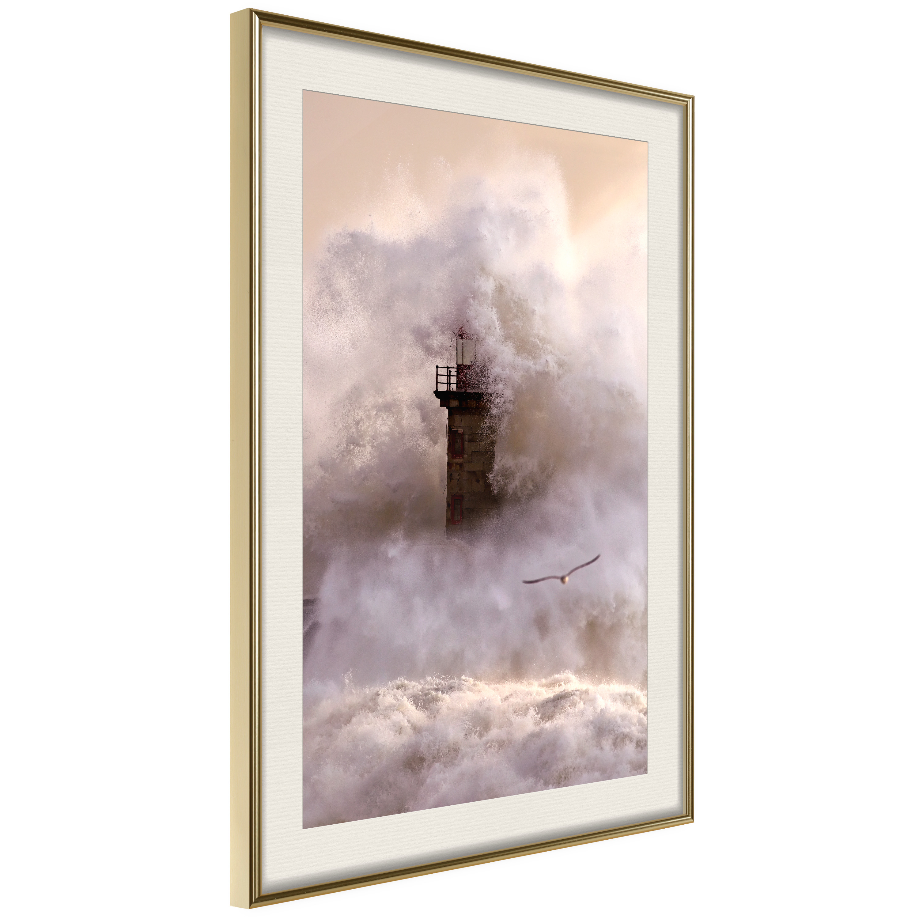 Affisch - Storm [Poster] 30x45 Guld ram med passepartout, 30x45 cm