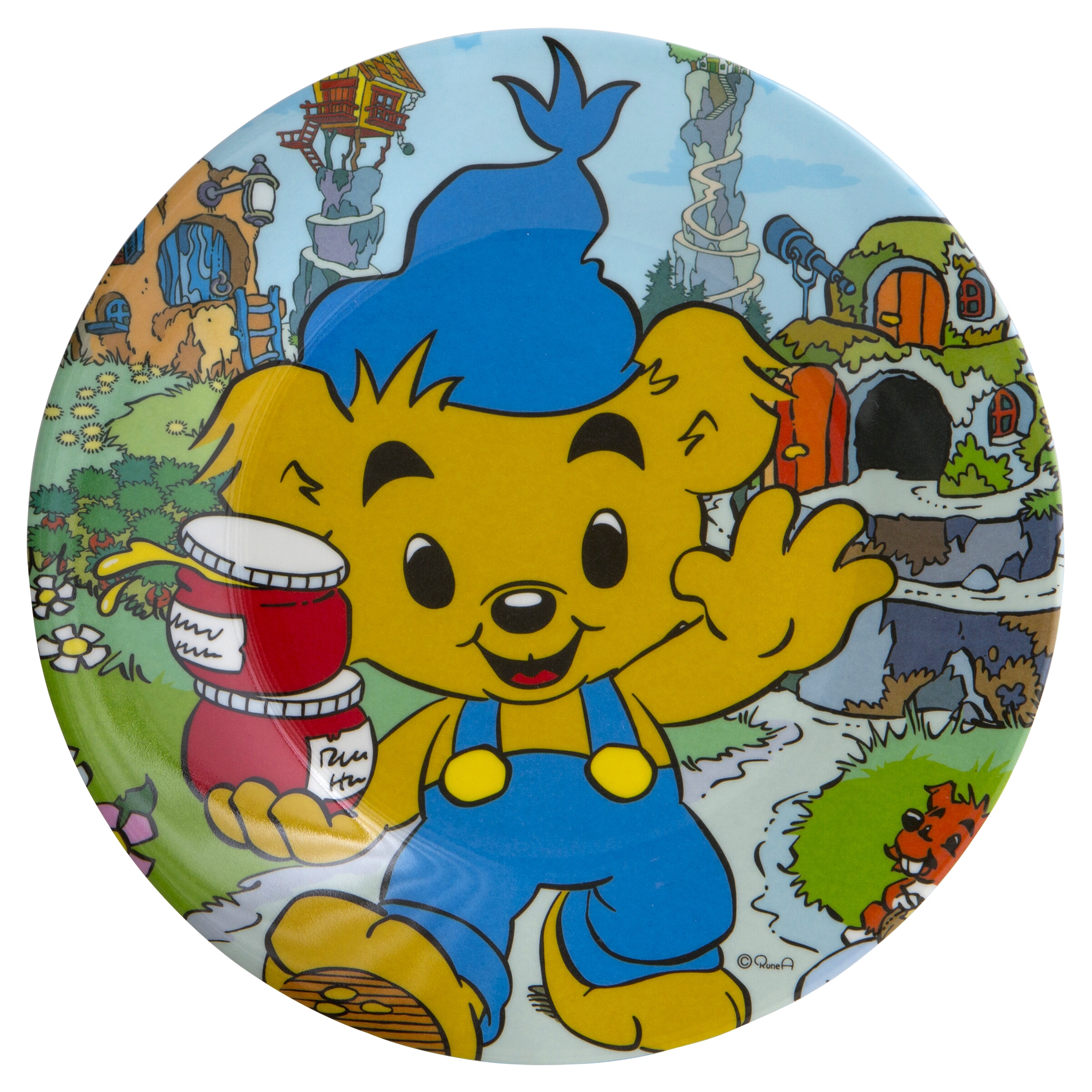 Barntallrik Rätt Start Flat Blomma Bamse 50 År