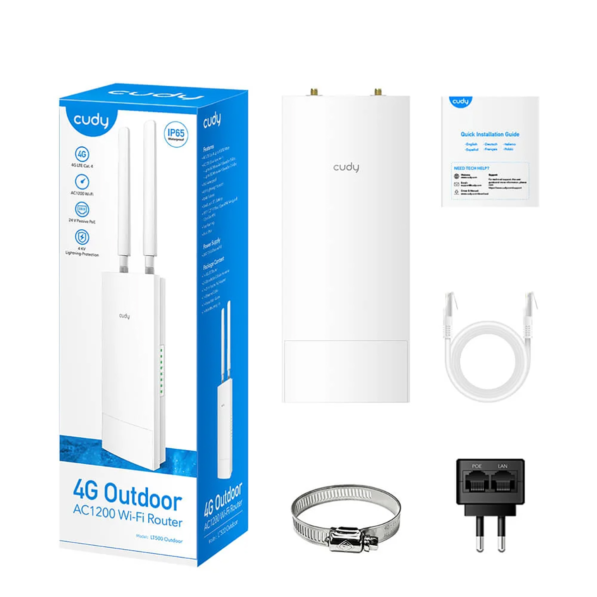 4G Router CUDY LT500 Outdoor Cat 4 AC1200 IP65 - Tillbehör Hemelektronik