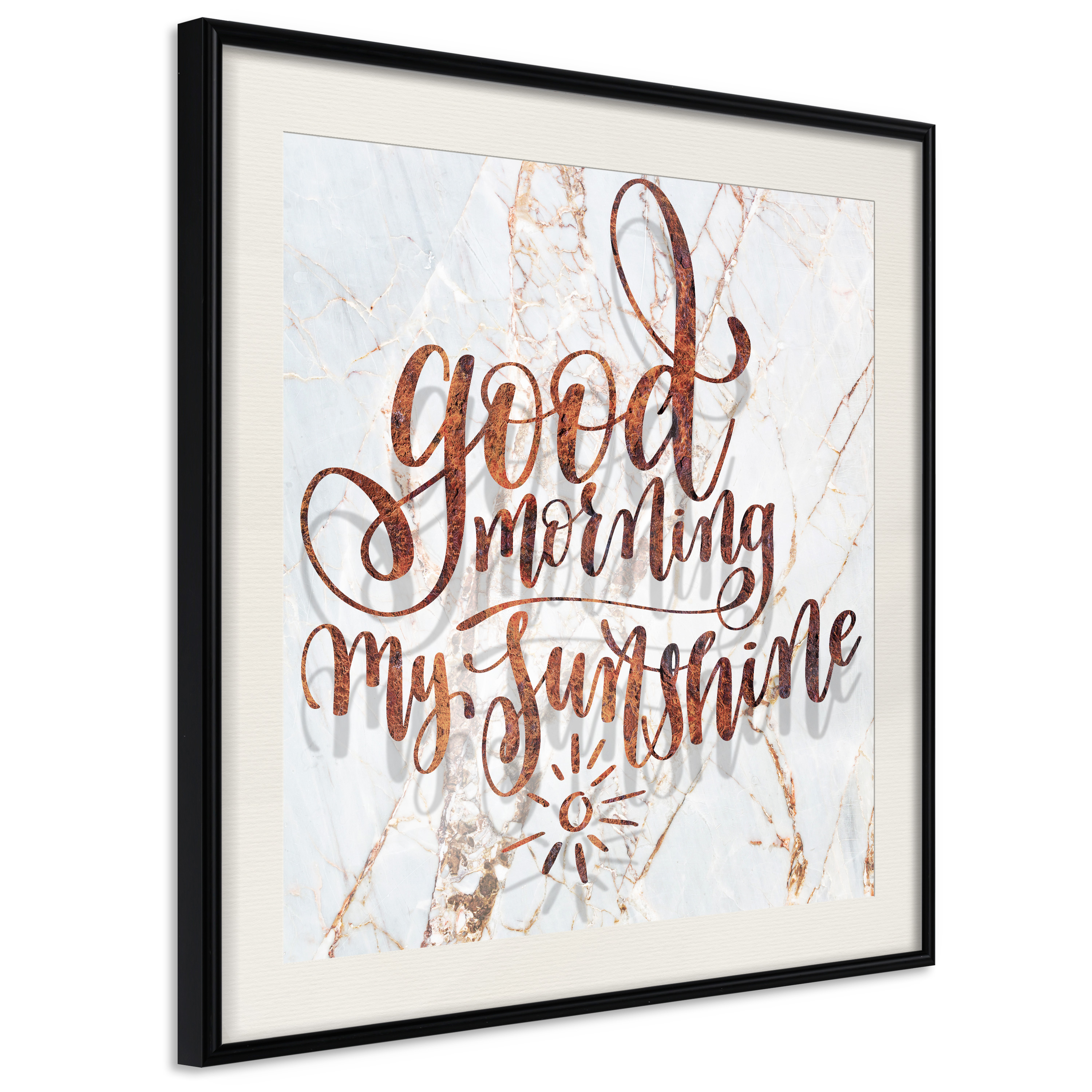 Affisch - Good Morning My Sunshine (Square) [Poster] 20x20 Svart ram med passepartout, 20x20 cm